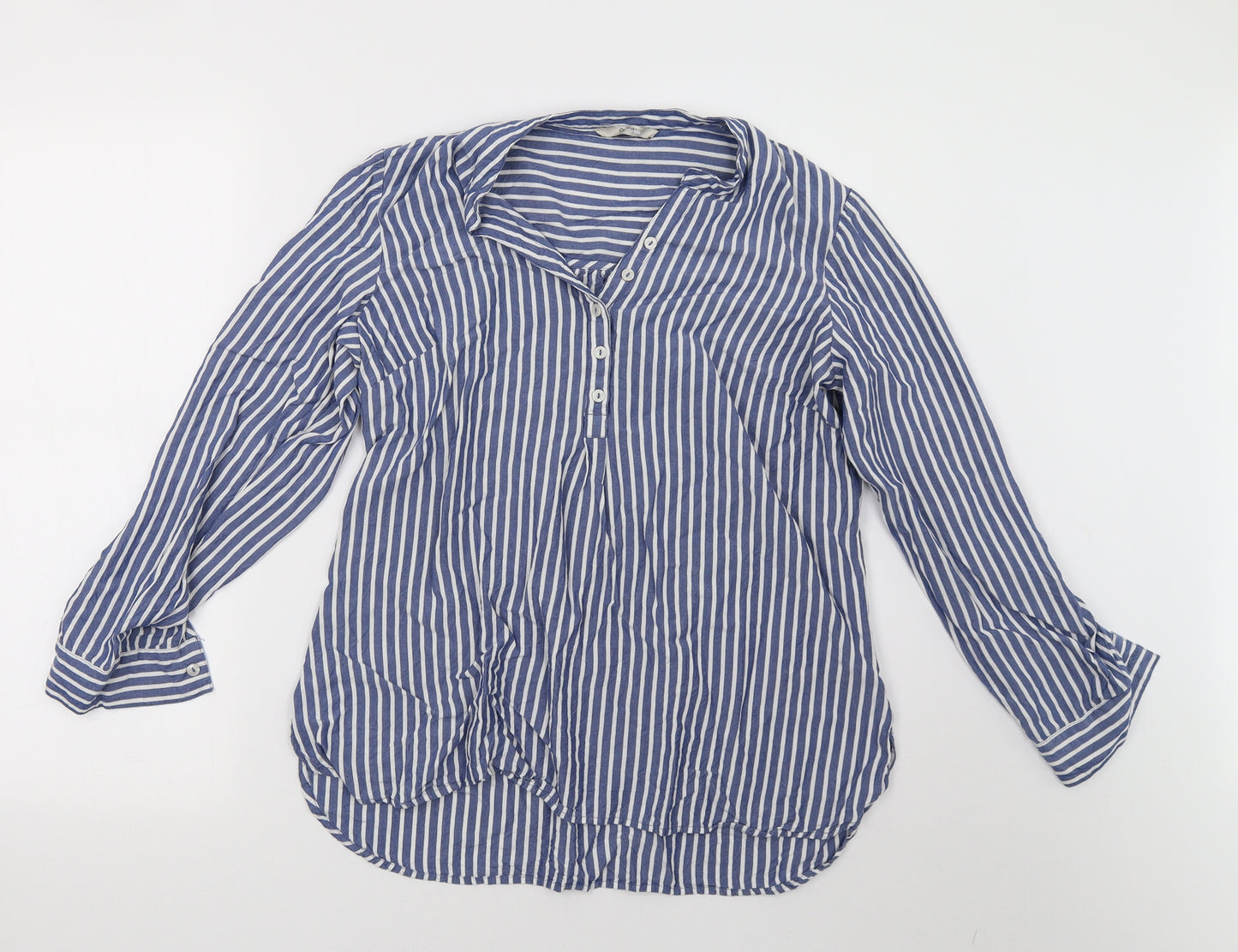 geogre Womens Blue Striped  Basic Button-Up Size 12