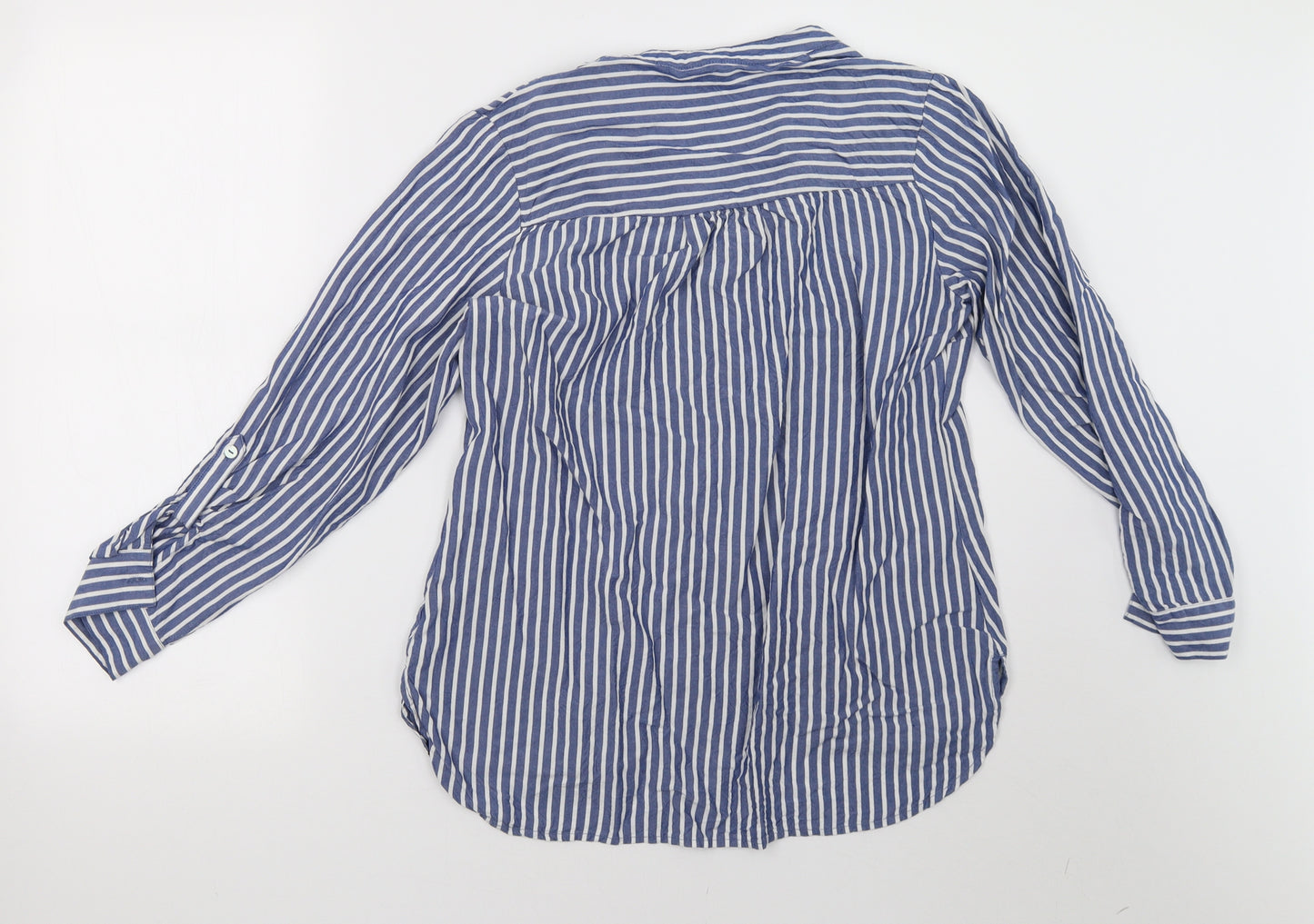 geogre Womens Blue Striped  Basic Button-Up Size 12