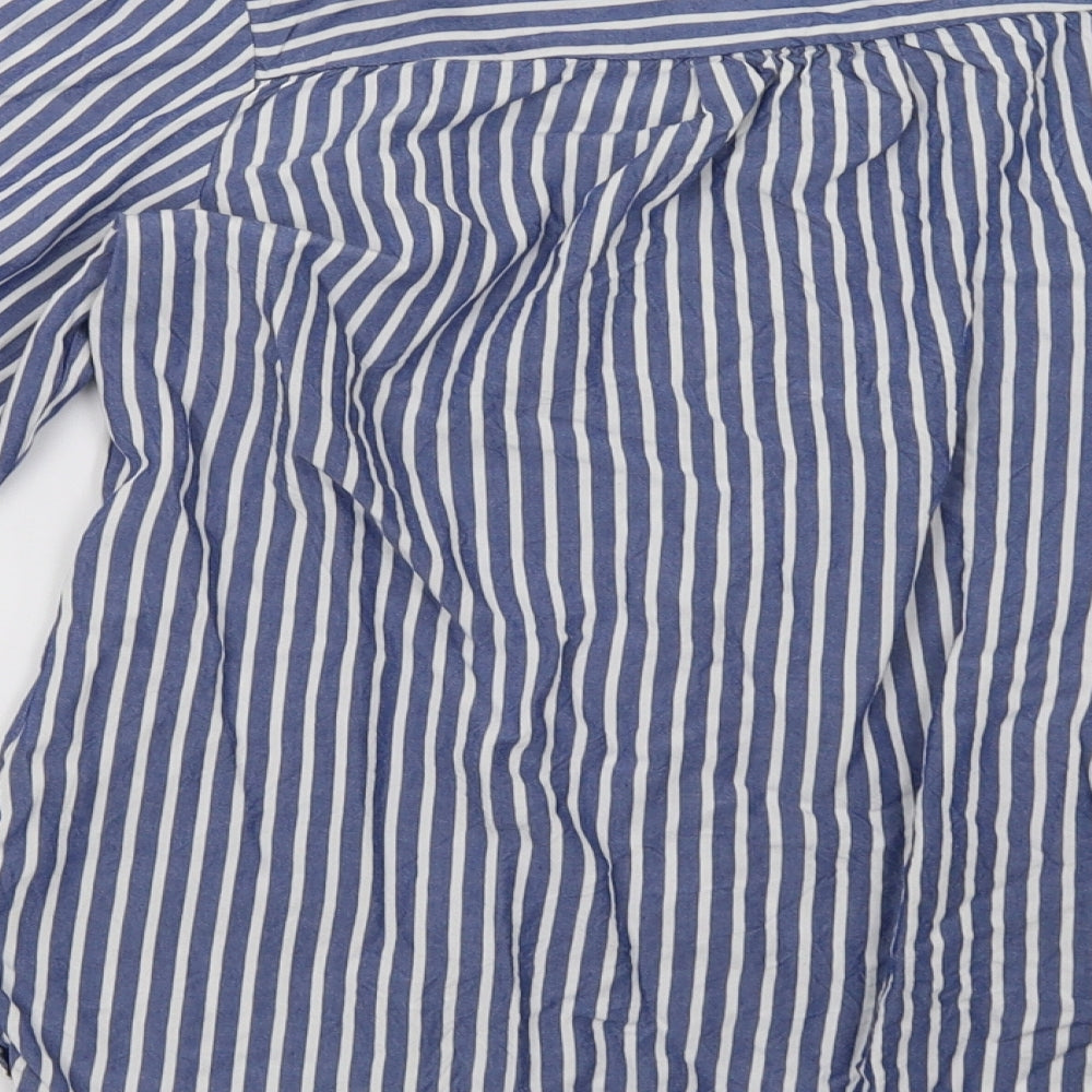 geogre Womens Blue Striped  Basic Button-Up Size 12