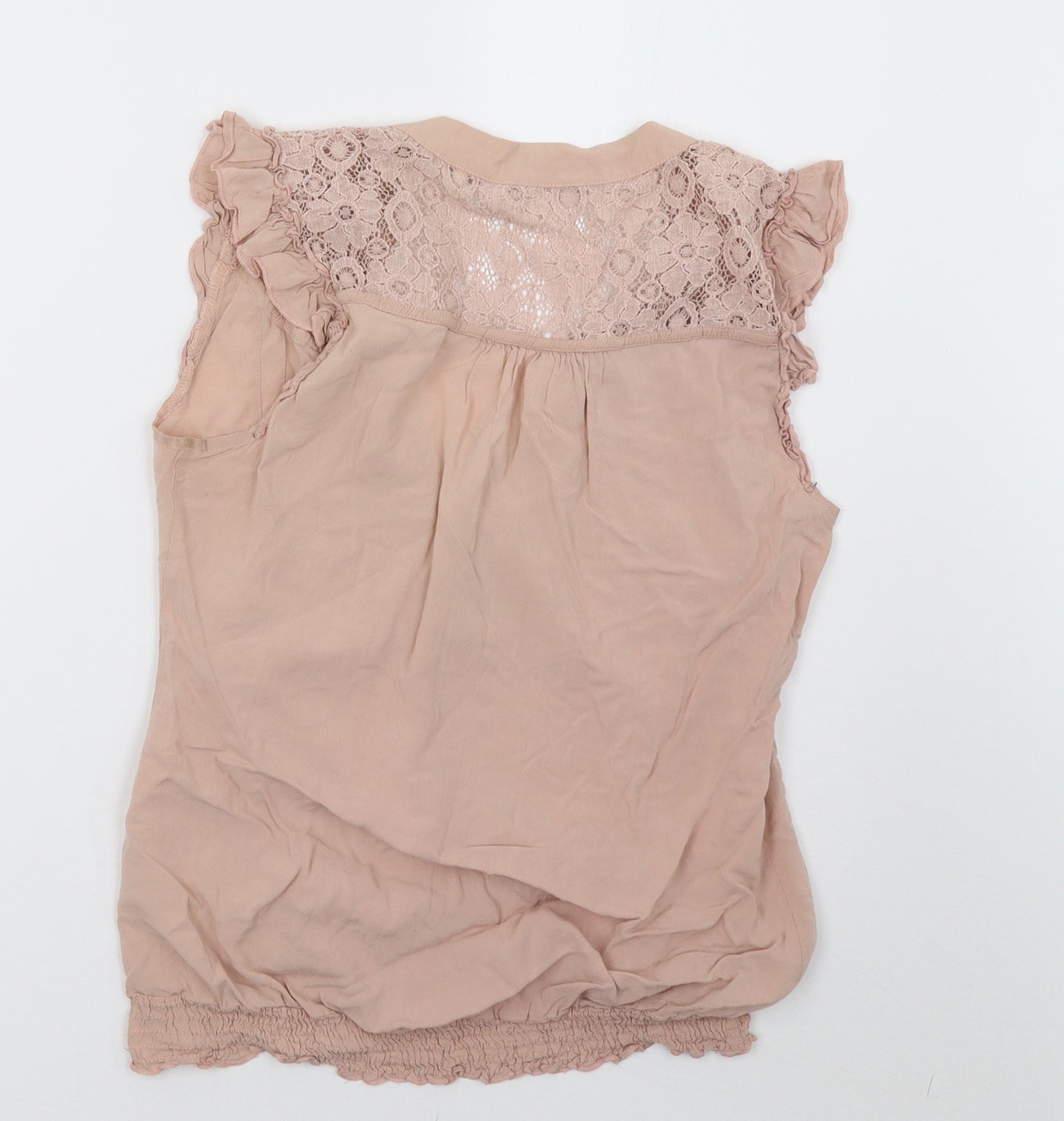 Jane Norman Womens Beige   Basic T-Shirt Size 10