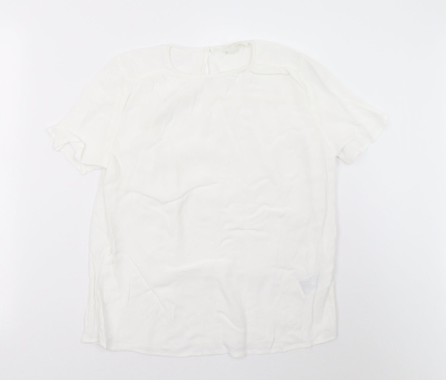 H&M Womens White   Basic T-Shirt Size 8