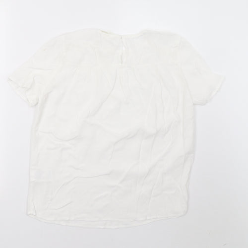 H&M Womens White   Basic T-Shirt Size 8