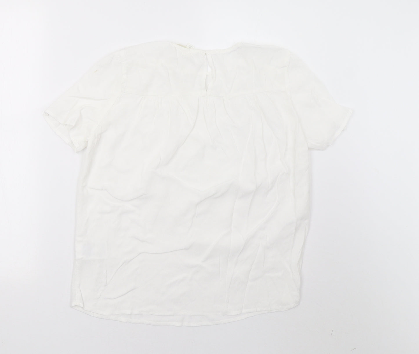 H&M Womens White   Basic T-Shirt Size 8