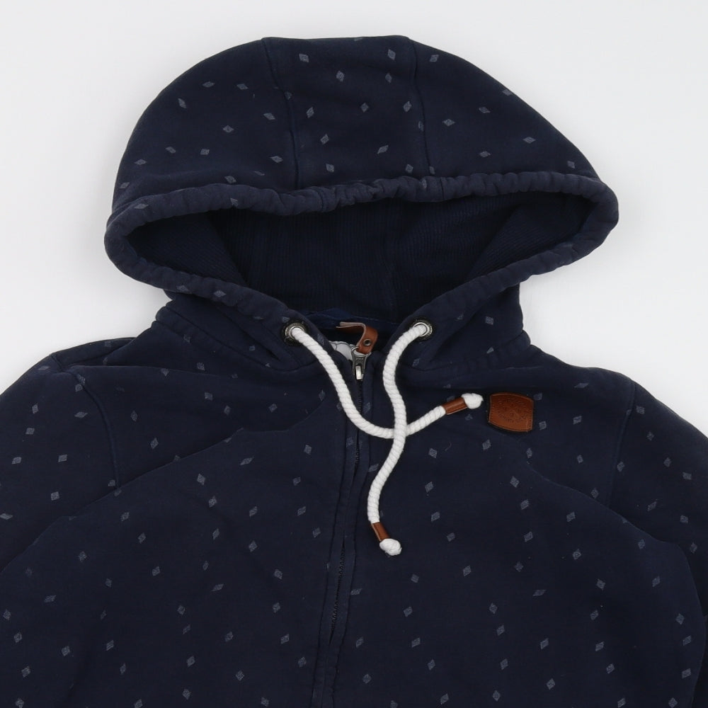 ESMARA Womens Beige Polka Dot  Full Zip Hoodie Size L