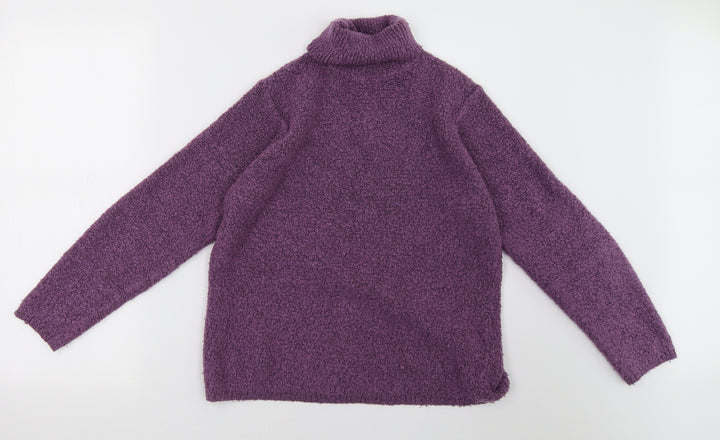 EWM Womens Purple Knit Pullover Sweatshirt Size M