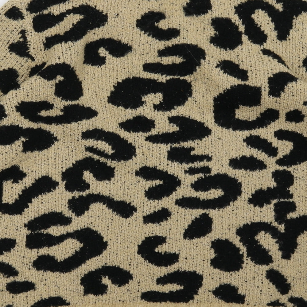 M&Co Womens Beige Animal Print Knit Pullover Sweatshirt Size 10
