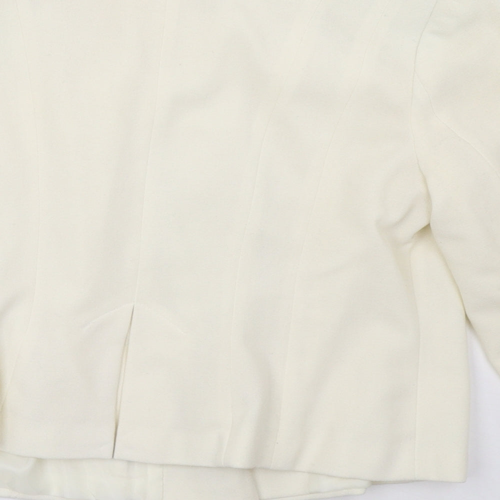 david emanuel Womens White   Jacket Blazer Size 14