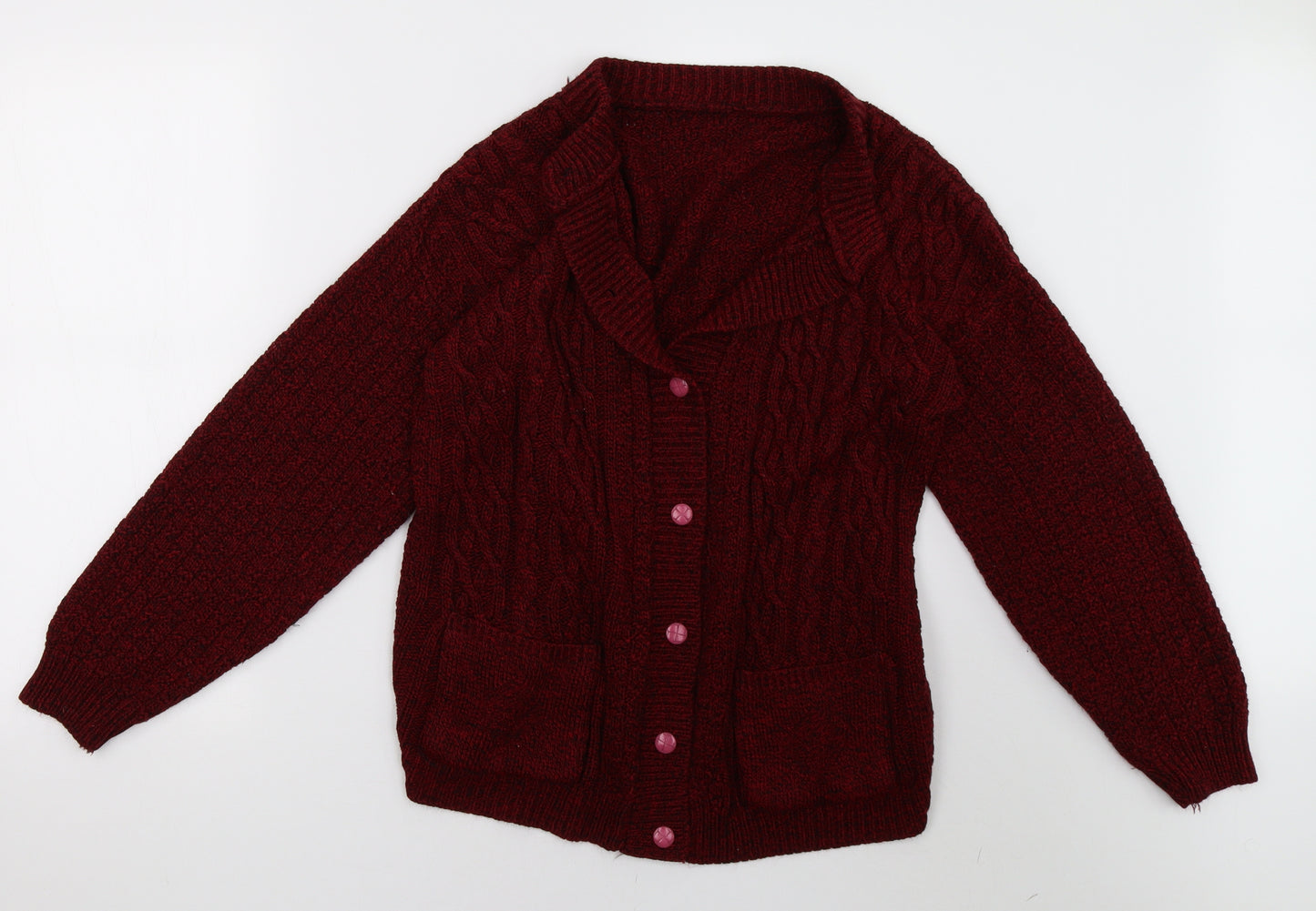 Preworn Womens Red   Cardigan Jumper Size 8