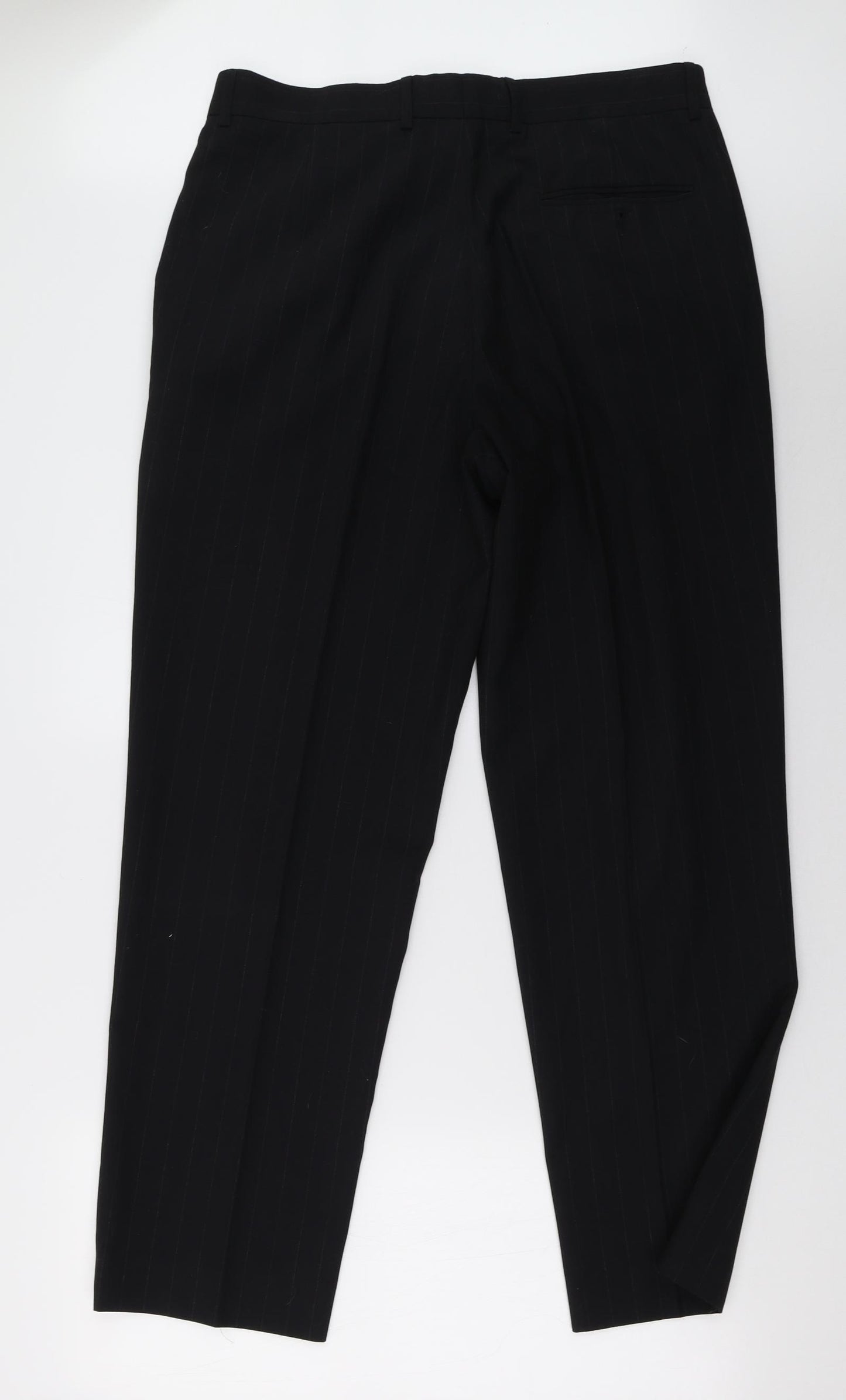 George Mens Black Striped  Trousers  Size 36 L31 in