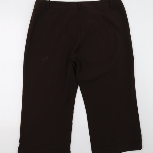M&Co Womens Brown   Cropped Trousers Size 16 L24 in