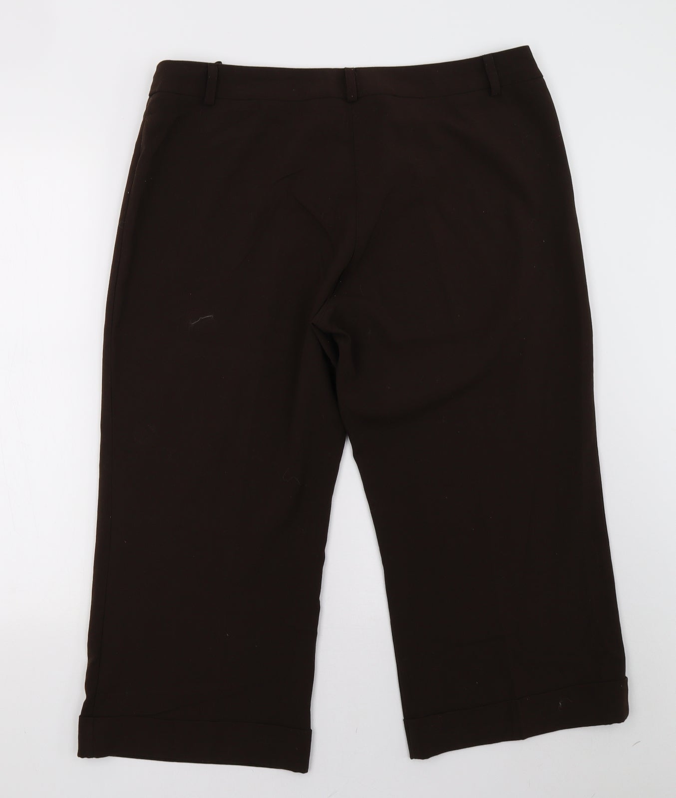 M&Co Womens Brown   Cropped Trousers Size 16 L24 in