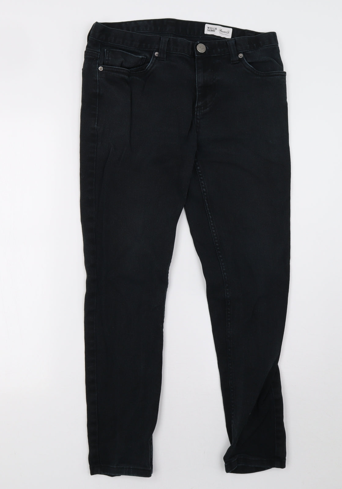 Primark Mens Black  Denim Straight Jeans Size 32 L30 in