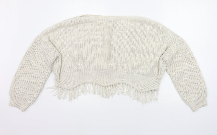 Quiz Womens White Pullover Jumper Size M