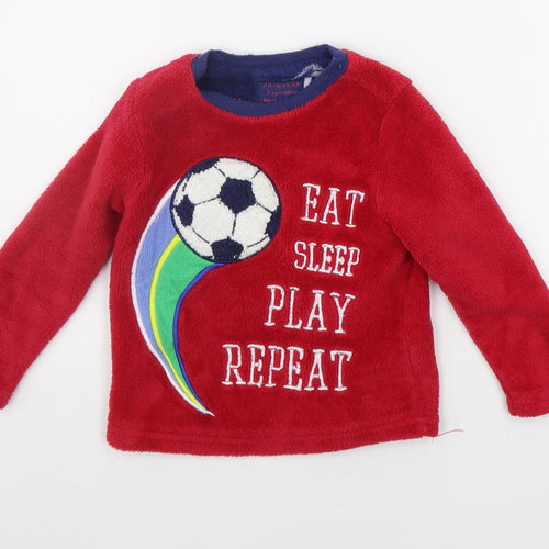 Primark Girls Red Solid  Top Pyjama Top Size 2-3 Years