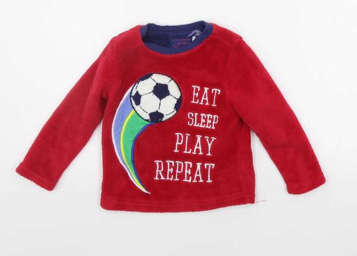 Primark Girls Red Solid Top Pyjama Top Size 2-3 Years