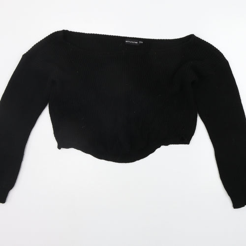 PRETTYLITTLETHING Womens Black   Pullover Jumper Size M
