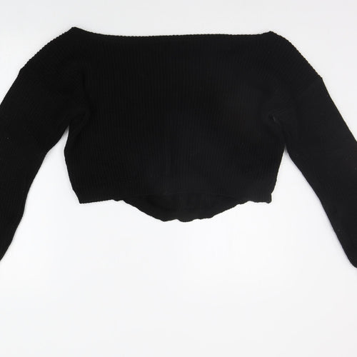 PRETTYLITTLETHING Womens Black   Pullover Jumper Size M