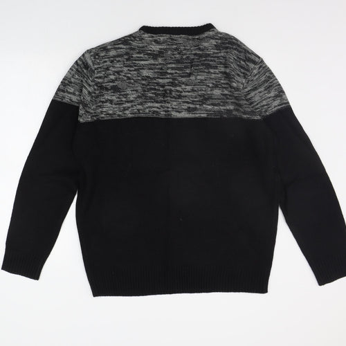 Brave Soul Womens Black Geometric  Pullover Jumper Size XL