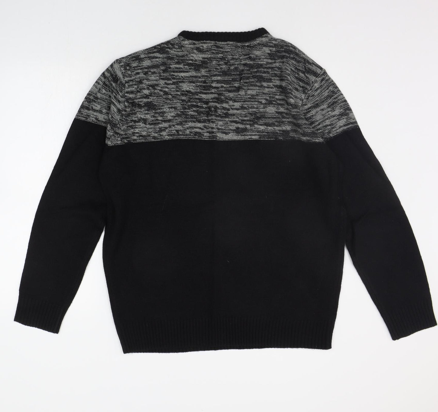 Brave Soul Womens Black Geometric  Pullover Jumper Size XL