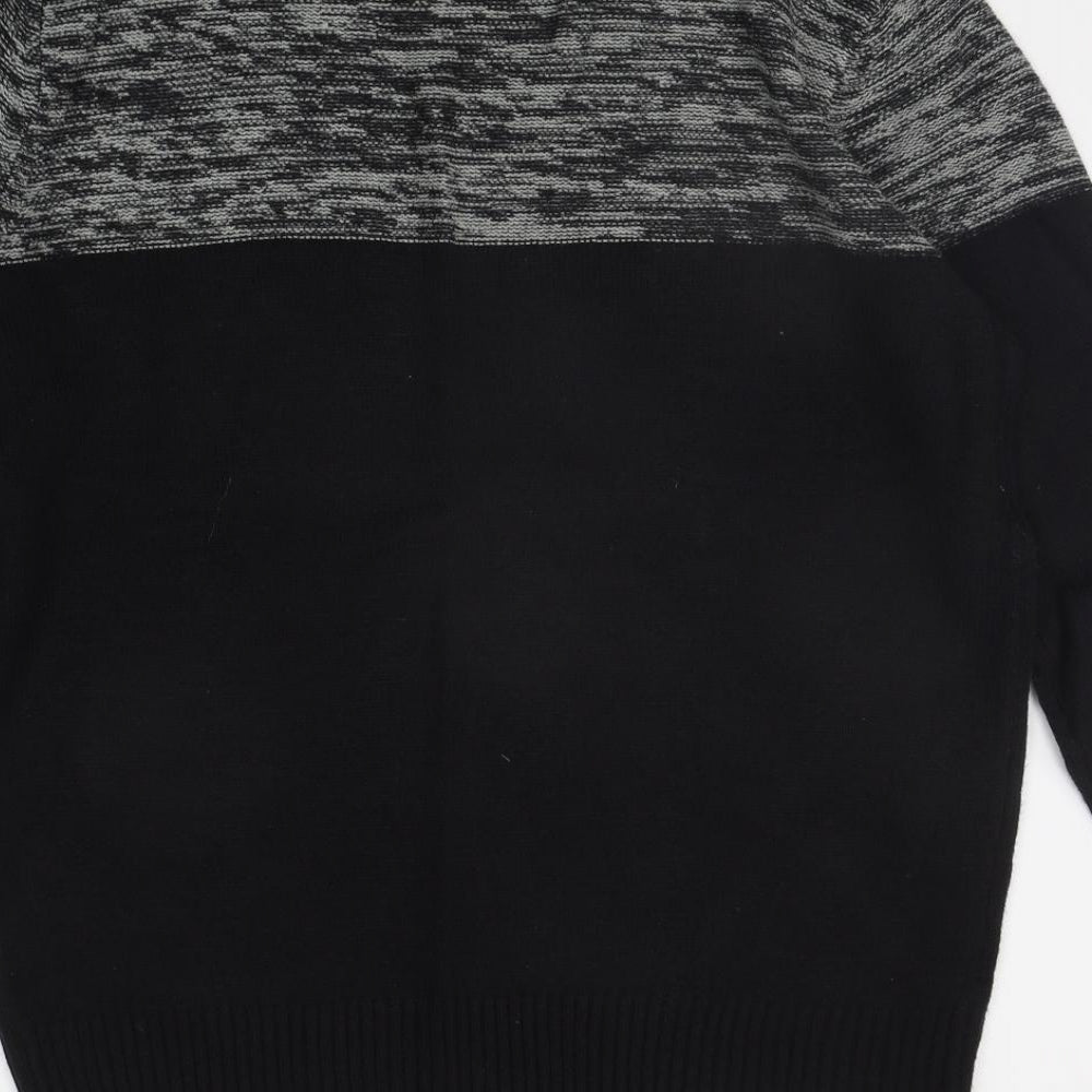 Brave Soul Womens Black Geometric  Pullover Jumper Size XL