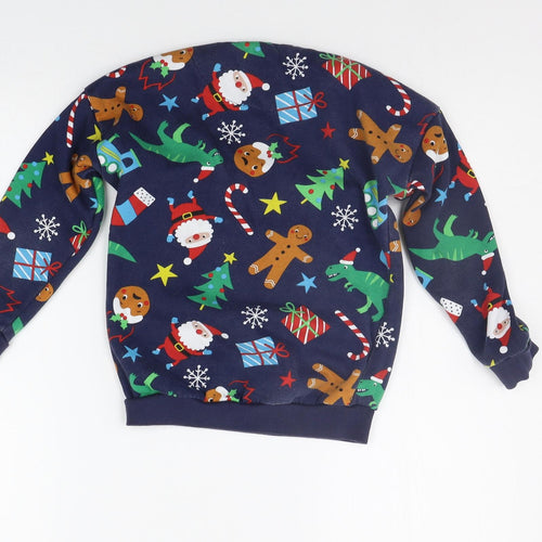 TU Boys Blue Geometric  Pullover Jumper Size 5-6 Years  - CHRISTMAS