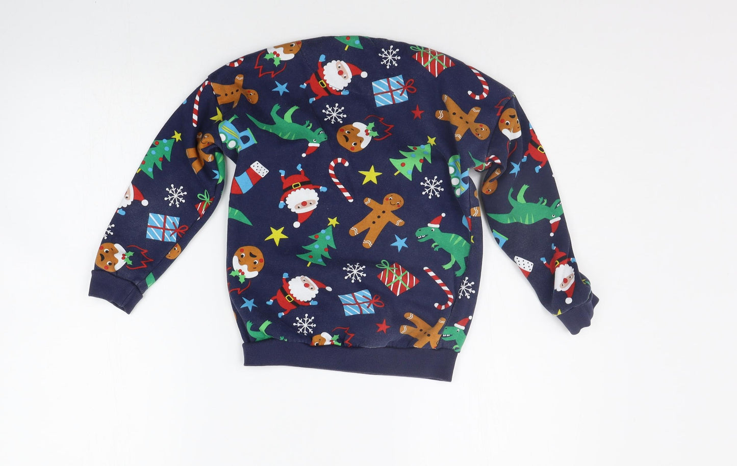 TU Boys Blue Geometric  Pullover Jumper Size 5-6 Years  - CHRISTMAS