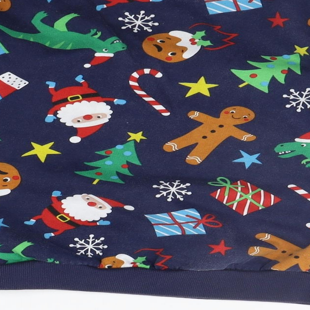 TU Boys Blue Geometric  Pullover Jumper Size 5-6 Years  - CHRISTMAS