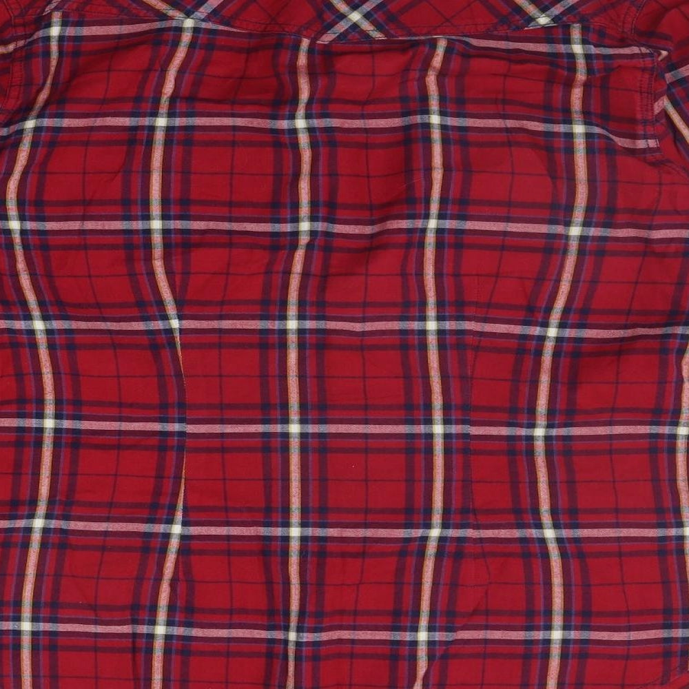 Peacocks Womens Red Check  Basic Button-Up Size 22