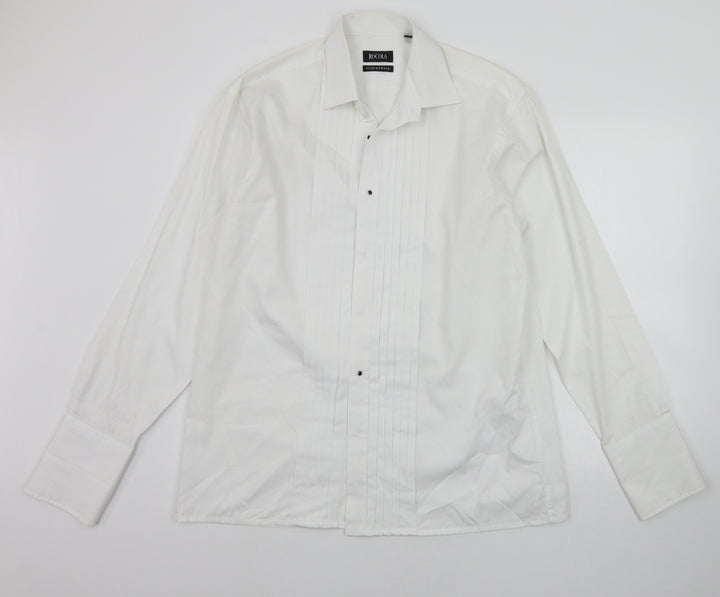 rocola Mens White Button-Up Size 16
