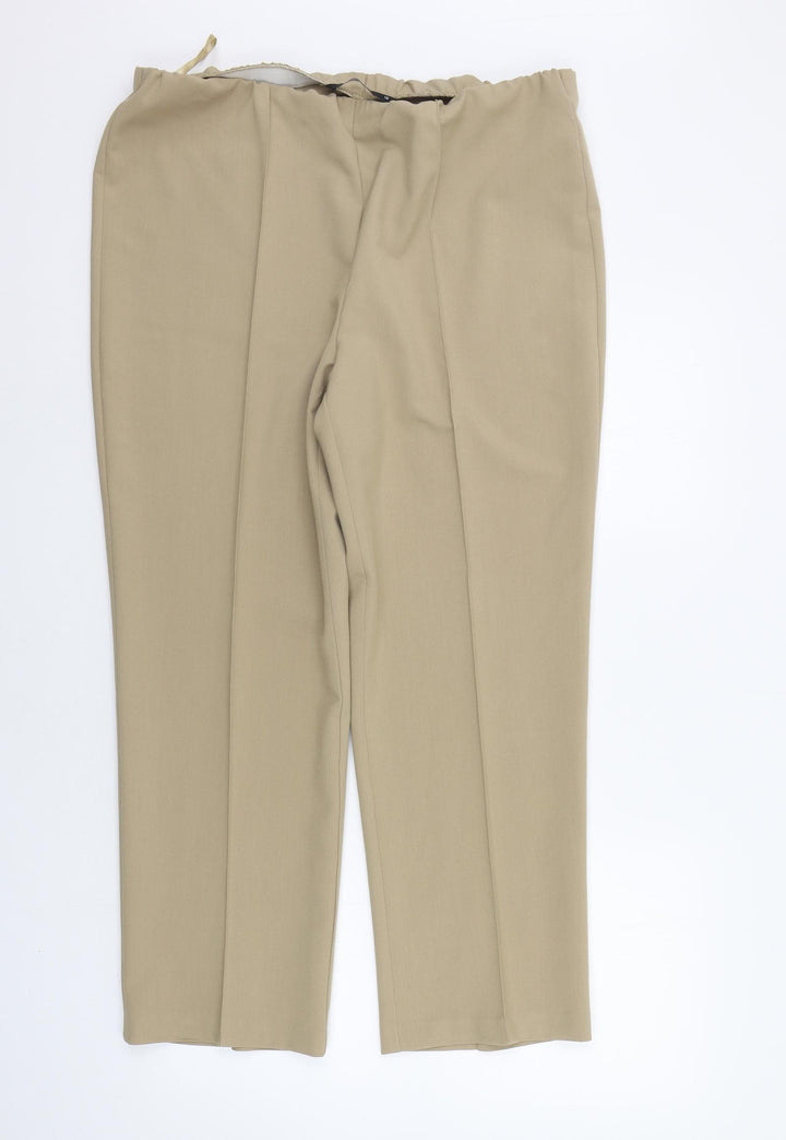 BM Womens Beige   Trousers  Size 16 L25 in