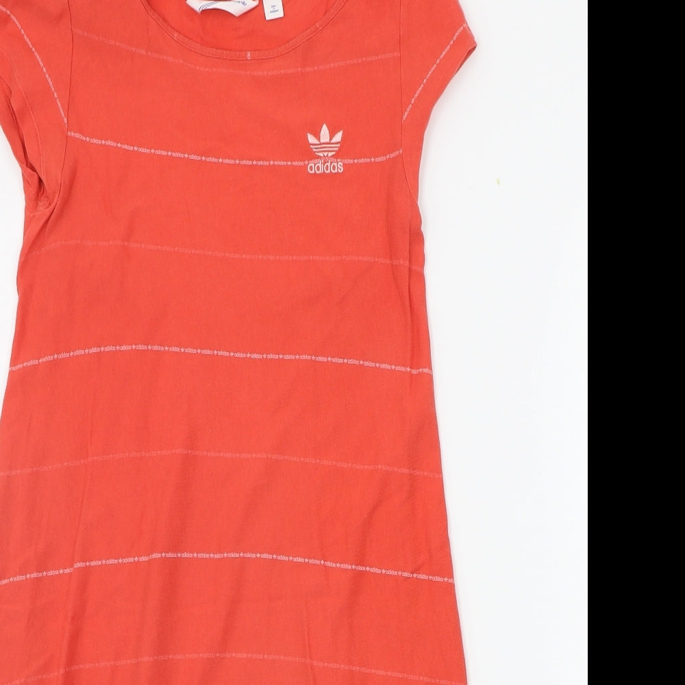 adidas Womens Orange Floral  Fit & Flare  Size 10