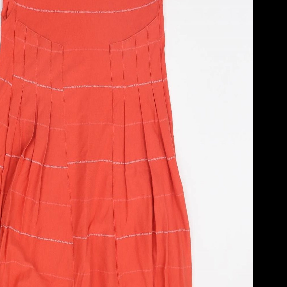adidas Womens Orange Floral  Fit & Flare  Size 10