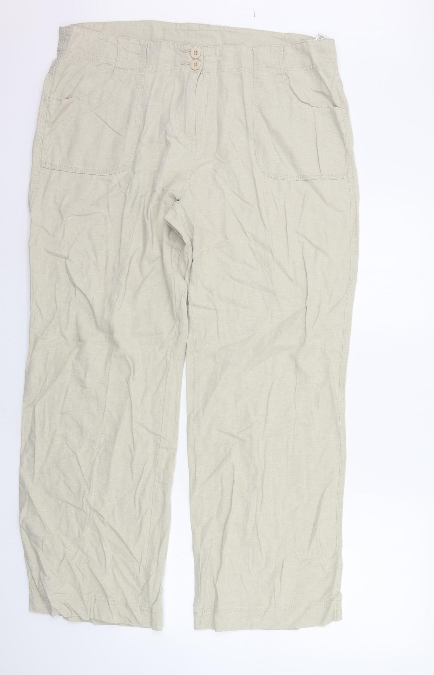 Marks and Spencer Womens Beige   Trousers  Size 18 L30 in