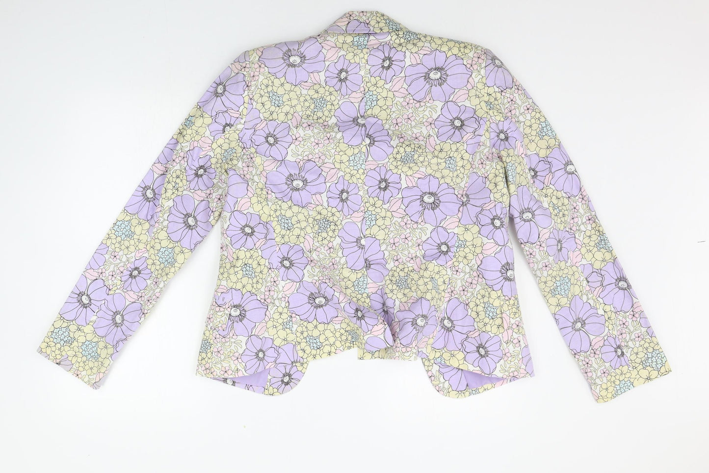 eransa Womens Purple Floral  Jacket Suit Jacket Size L