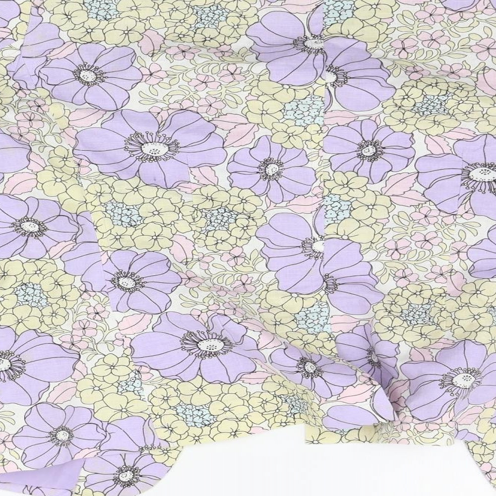 eransa Womens Purple Floral  Jacket Suit Jacket Size L