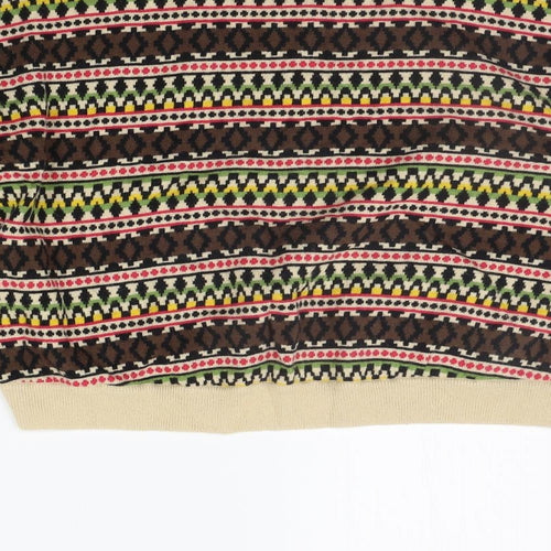 Divided Womens Beige Geometric  Pullover Jumper Size 12