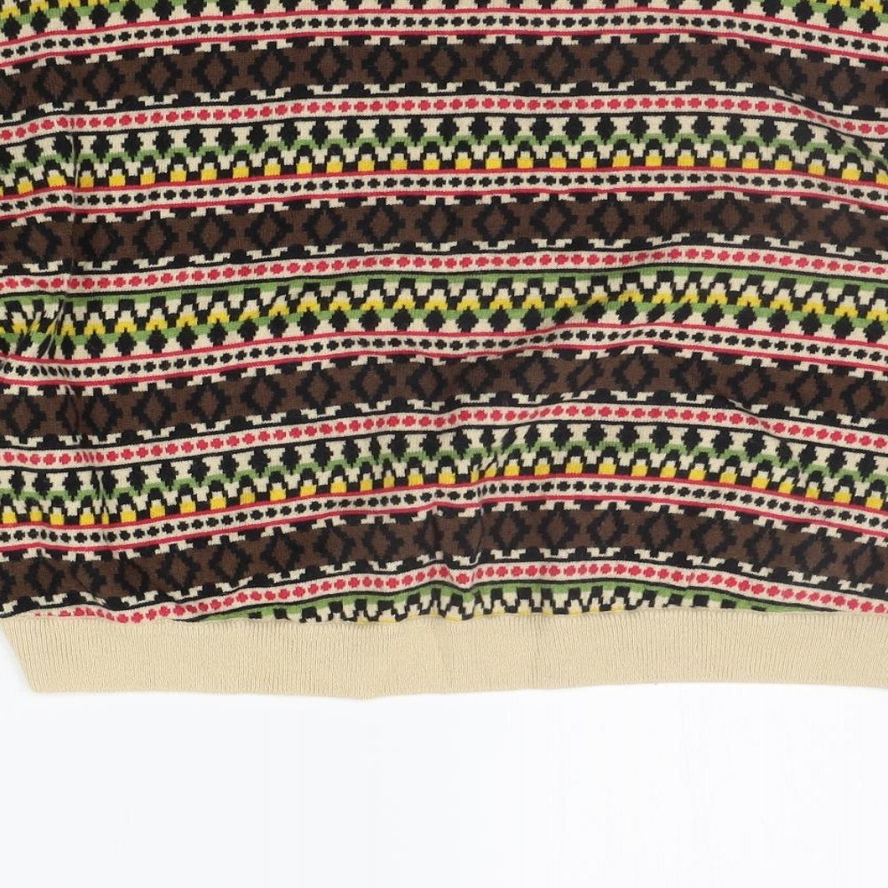 Divided Womens Beige Geometric  Pullover Jumper Size 12