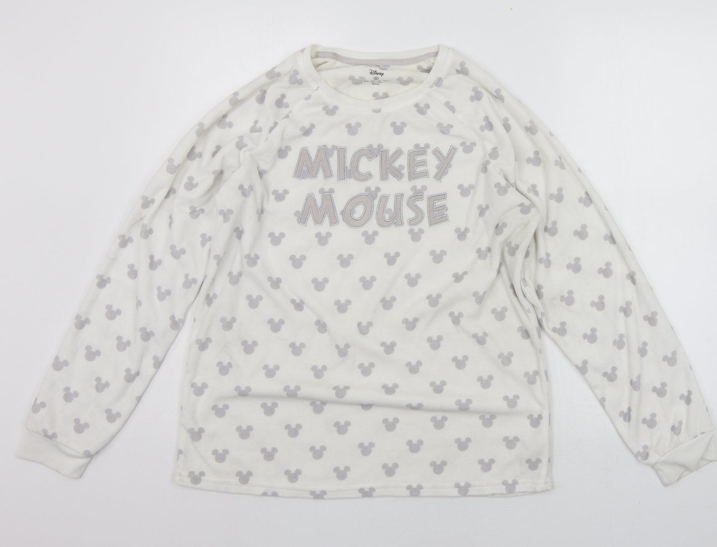 Primark Womens White Geometric  Kimono Pyjama Top Size S  - Micky Mouse