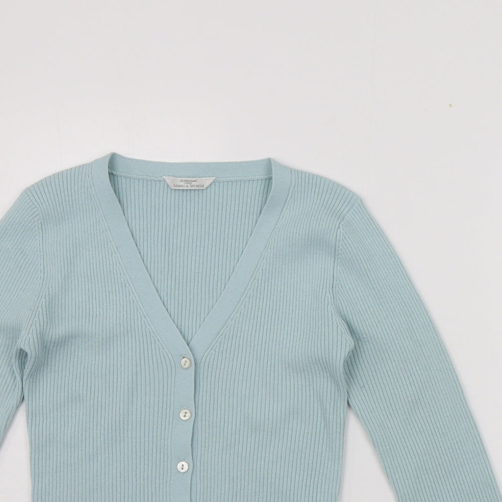 Marks and Spencer Womens Blue   Cardigan Jumper Size 10