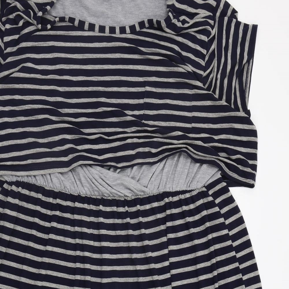 Dorothy Perkins Womens Blue Striped  Fit & Flare  Size 22