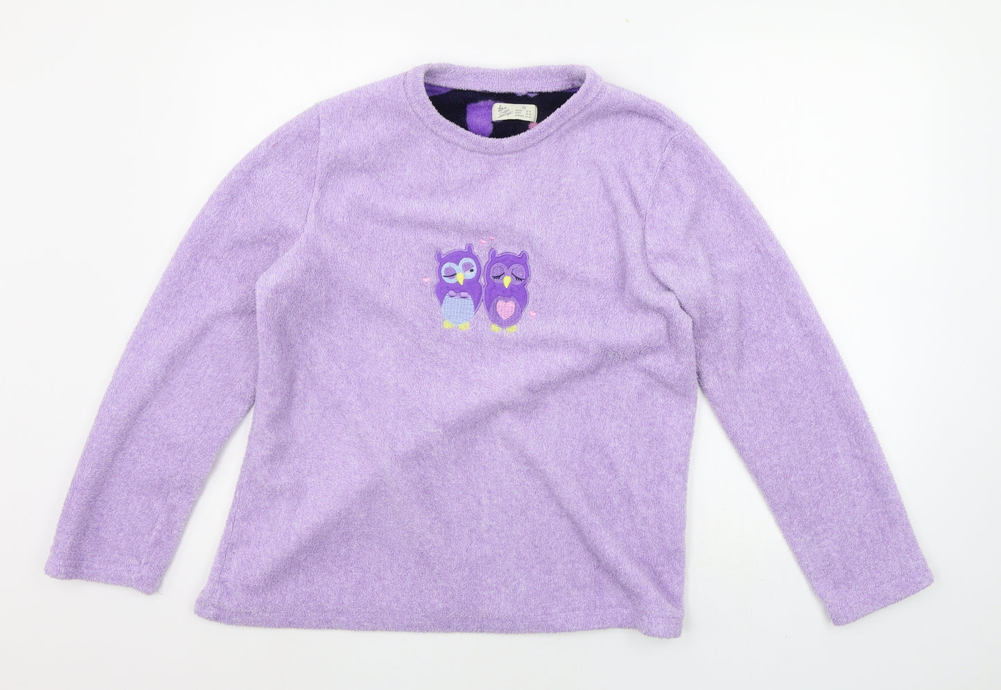 LOVE TO LOUNGE Womens Purple Solid  Top Pyjama Top Size S  - Owls
