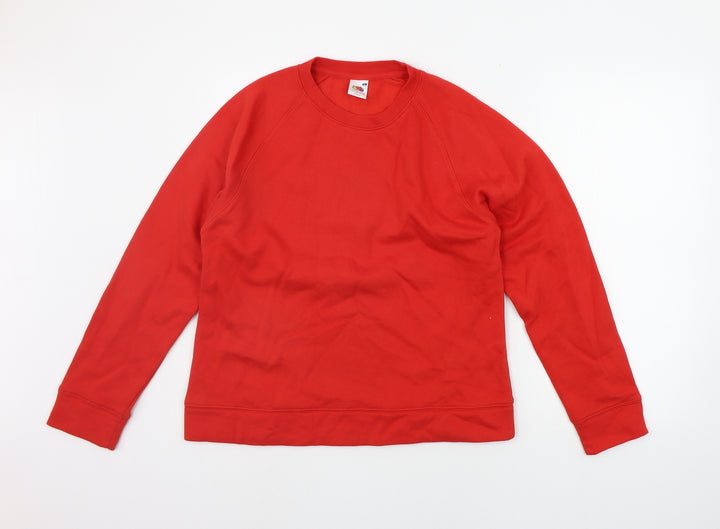 Fruit of the Loom Womens Red Pullover Jumper Size XL