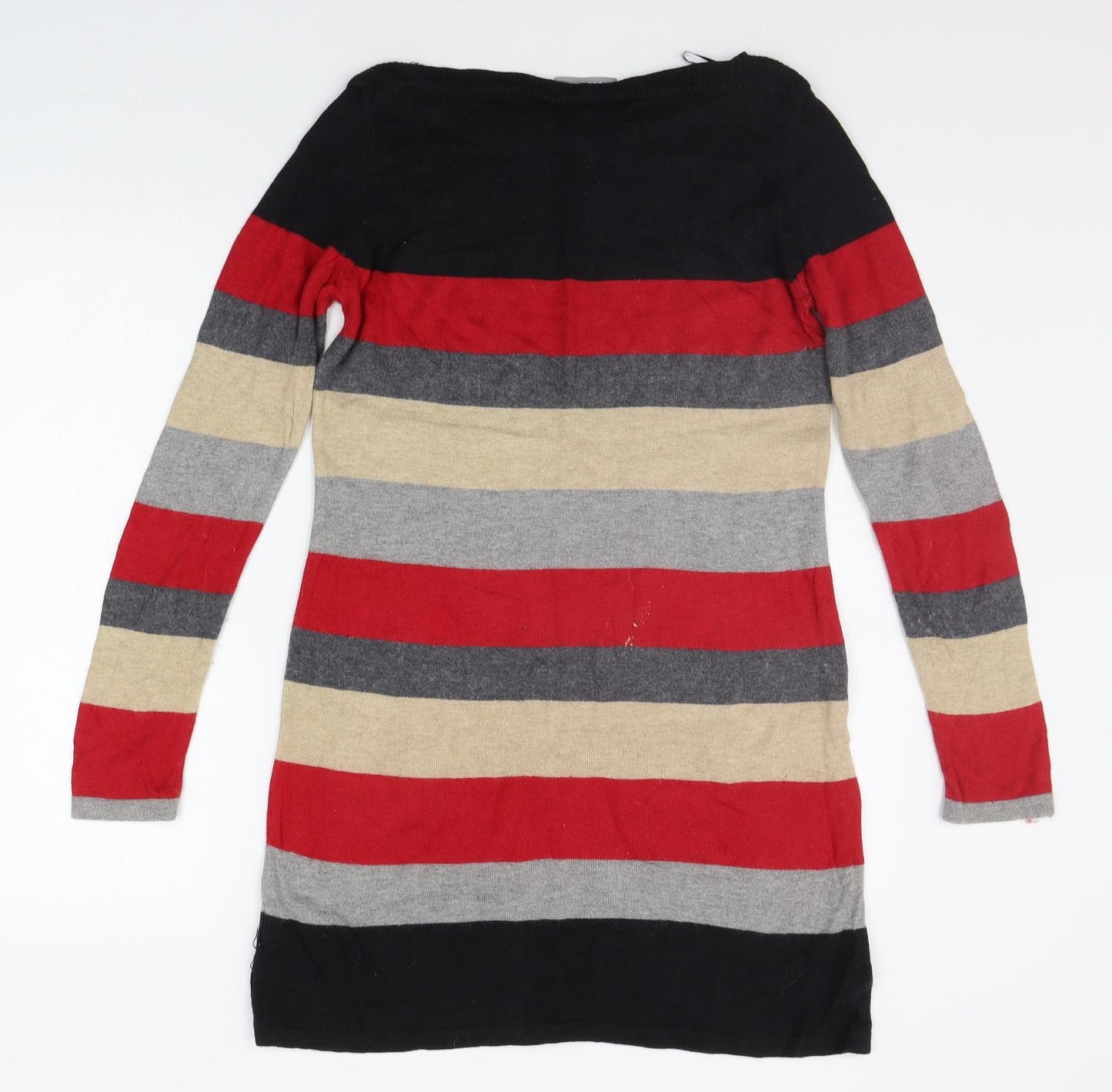 Wallis Womens Black Striped  Jumper Dress  Size S