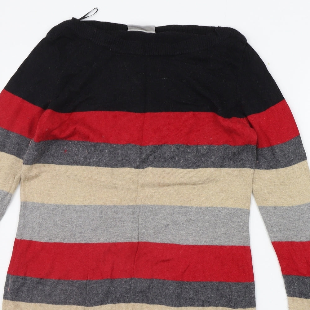 Wallis Womens Black Striped  Jumper Dress  Size S
