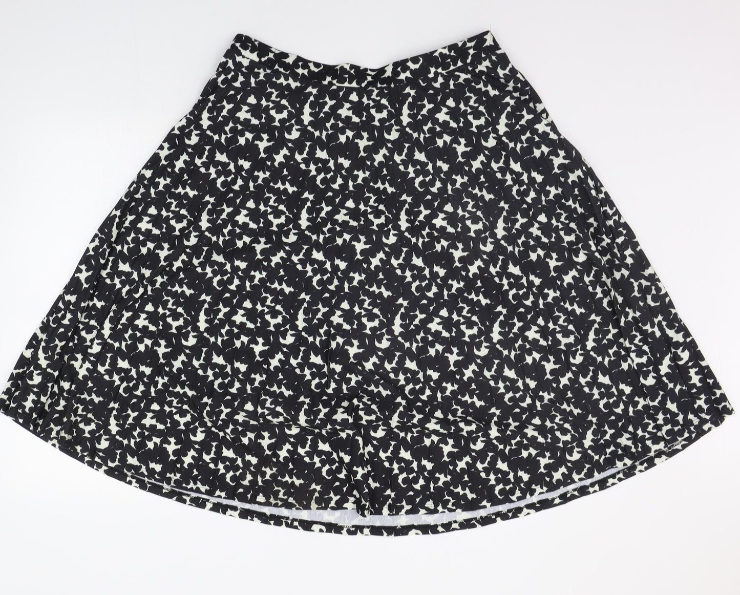 Marks and Spencer Womens Black Geometric  Flare Skirt Size 16