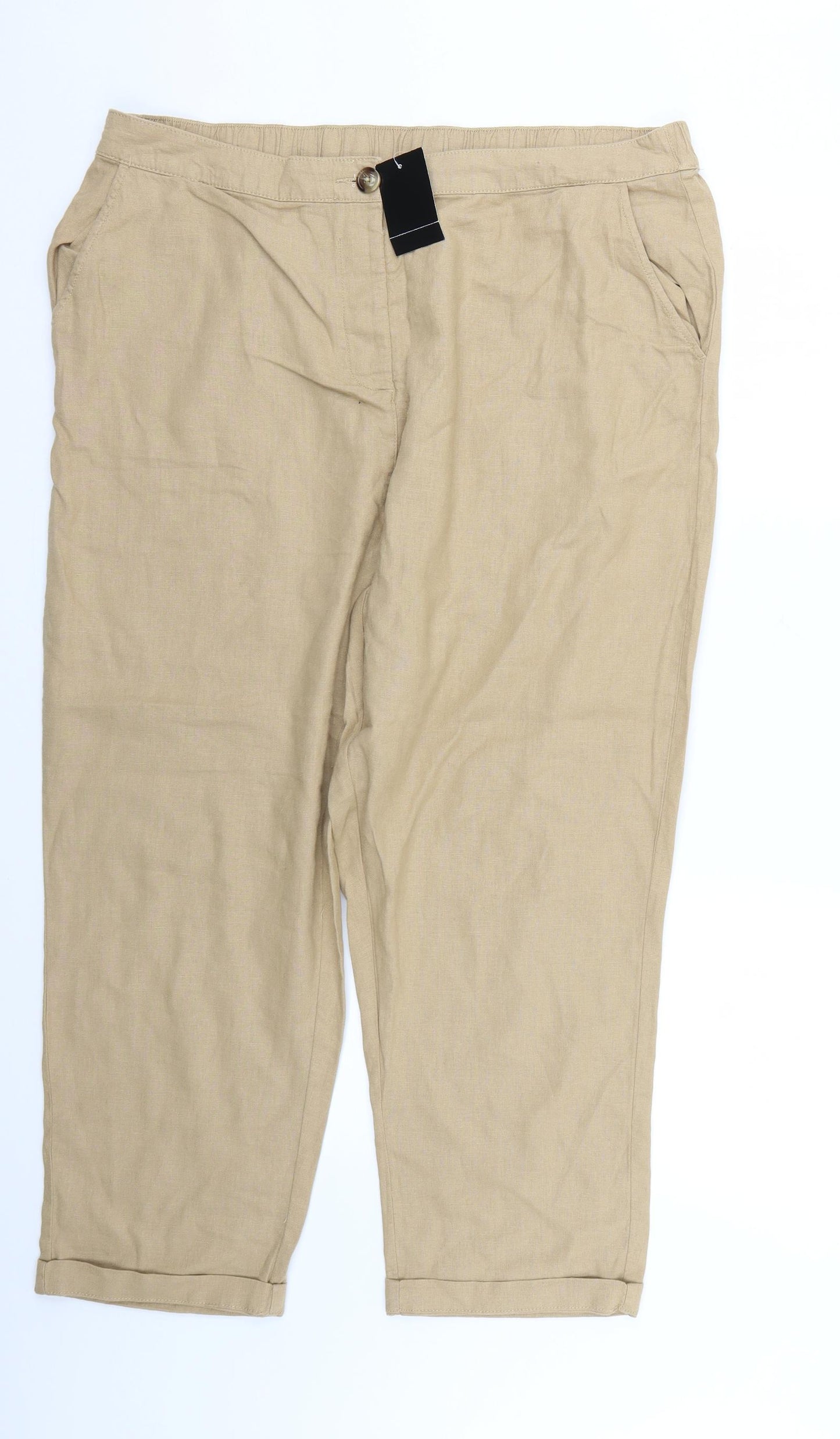 Peacocks Womens Beige   Trousers  Size 18 L23 in