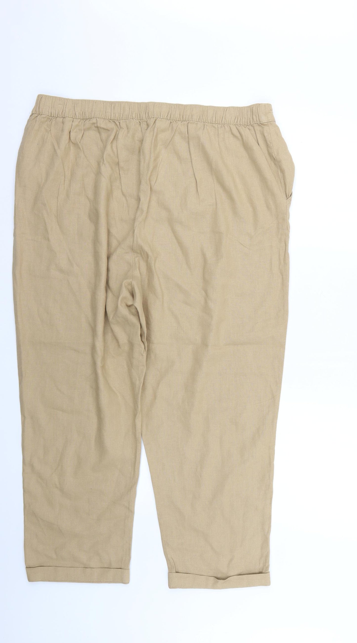 Peacocks Womens Beige   Trousers  Size 18 L23 in