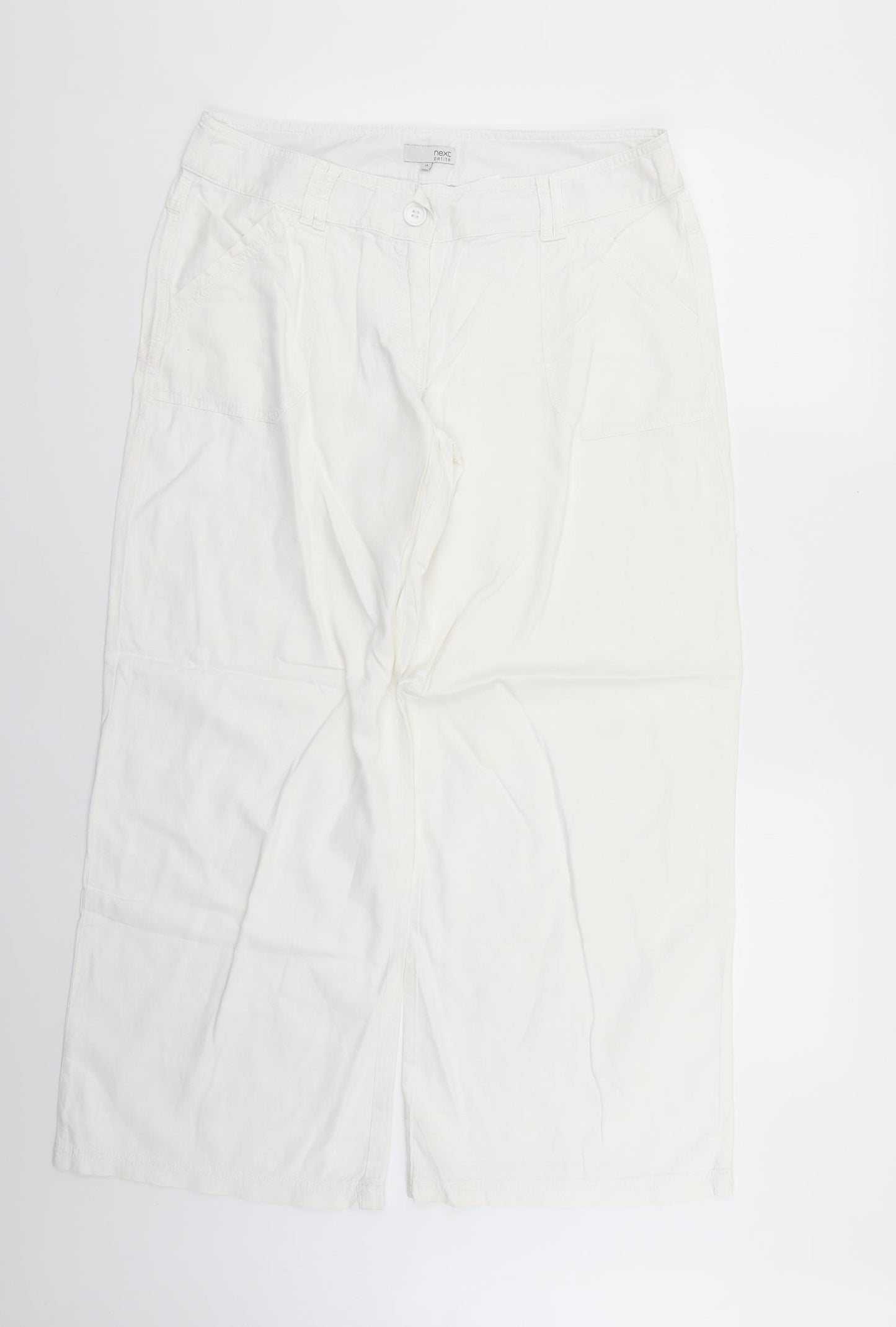 NEXT Womens White   Trousers  Size 14 L26 in