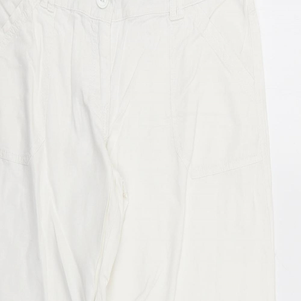 NEXT Womens White   Trousers  Size 14 L26 in