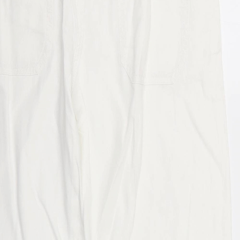 NEXT Womens White   Trousers  Size 14 L26 in